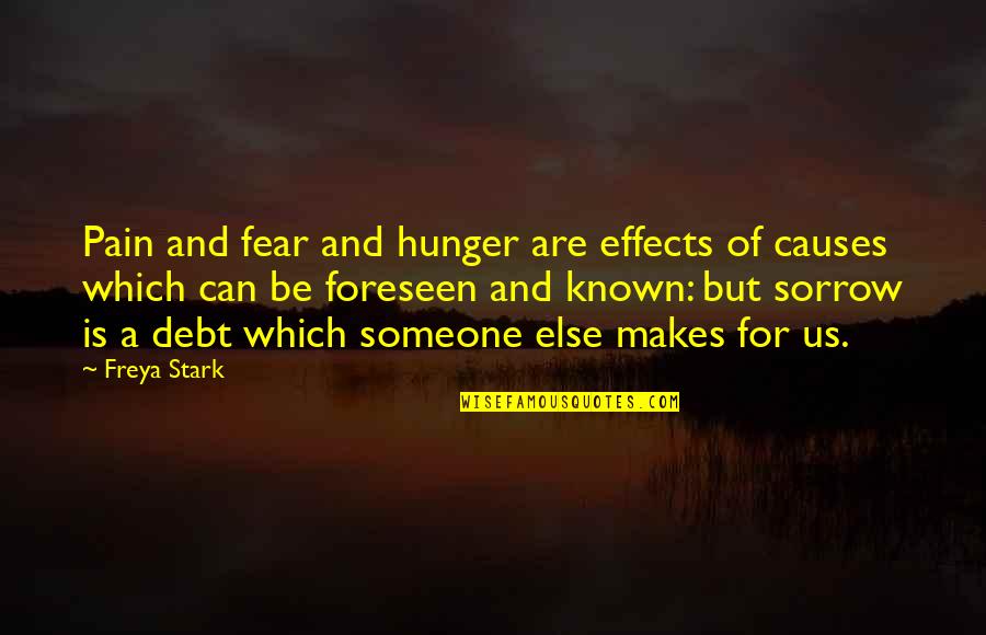 Makes Quotes By Freya Stark: Pain and fear and hunger are effects of