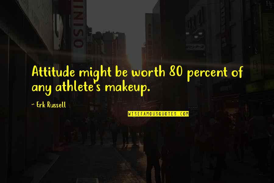 Makeup Quotes By Erk Russell: Attitude might be worth 80 percent of any