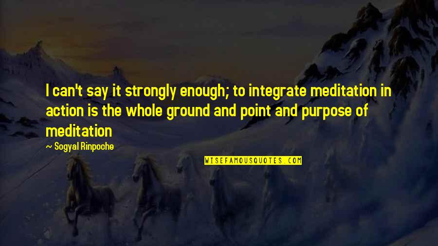 Makhaola High School Quotes By Sogyal Rinpoche: I can't say it strongly enough; to integrate Makhaola High School Quotes By Sogyal Rinpoche: I can't say it strongly enough; to integrate