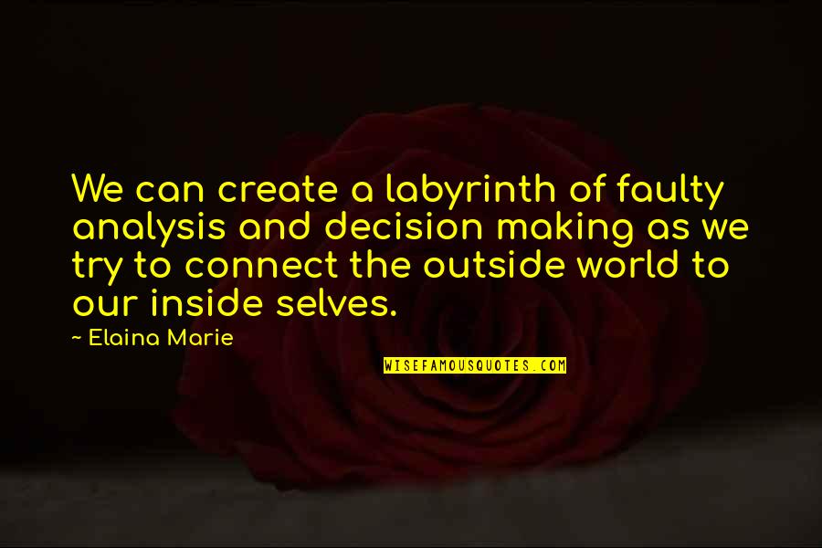 Making A Decision Quotes By Elaina Marie: We can create a labyrinth of faulty analysis