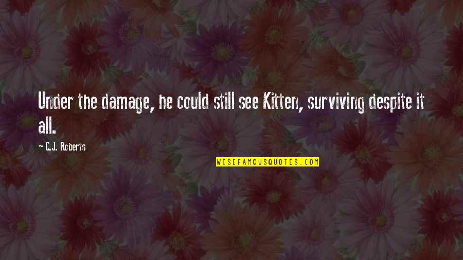 Making A Difference In The Environment Quotes By C.J. Roberts: Under the damage, he could still see Kitten,