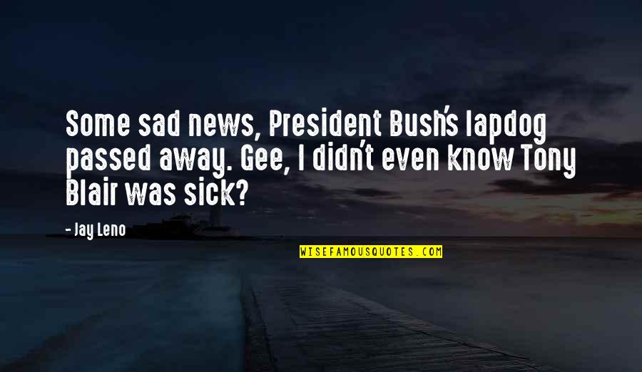 Making A Situation Worse Quotes By Jay Leno: Some sad news, President Bush's lapdog passed away.