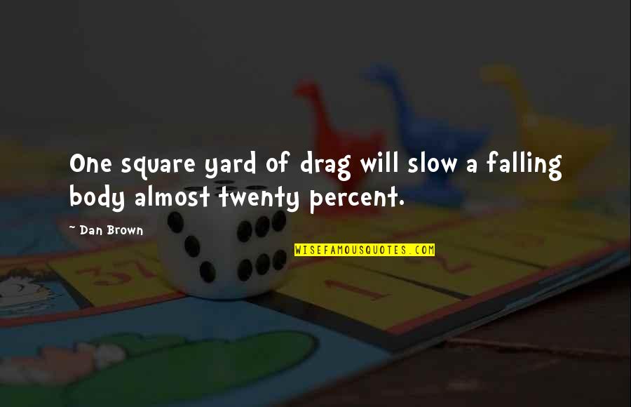 Making Bracelets Quotes By Dan Brown: One square yard of drag will slow a