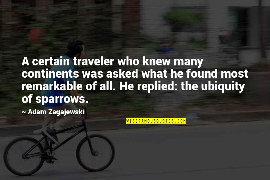 Making Enemies Friends Quotes By Adam Zagajewski: A certain traveler who knew many continents was