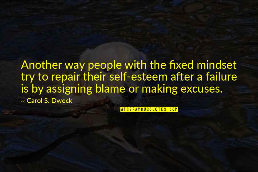 Making Excuses Quotes By Carol S. Dweck: Another way people with the fixed mindset try