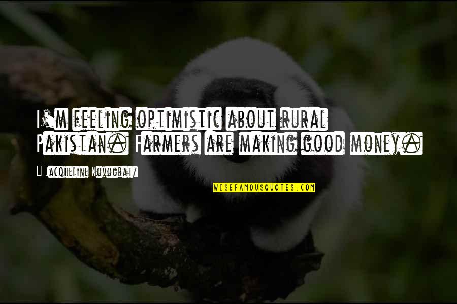 Making Good Money Quotes By Jacqueline Novogratz: I'm feeling optimistic about rural Pakistan. Farmers are