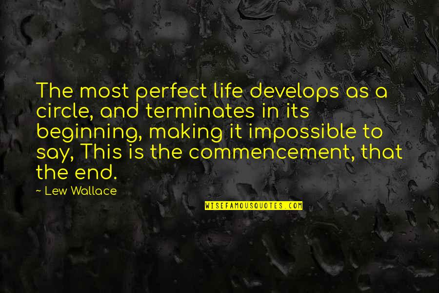 Making It In Life Quotes By Lew Wallace: The most perfect life develops as a circle,
