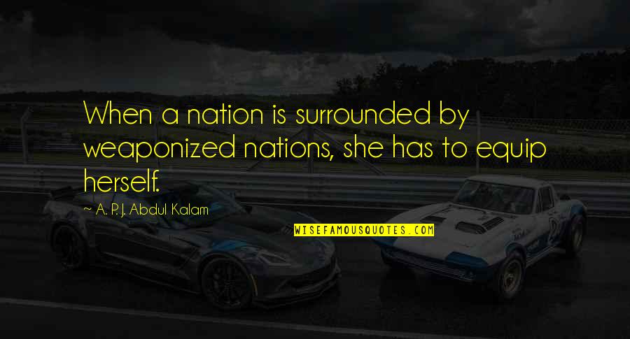 Making It Through The Rain Quotes By A. P. J. Abdul Kalam: When a nation is surrounded by weaponized nations,