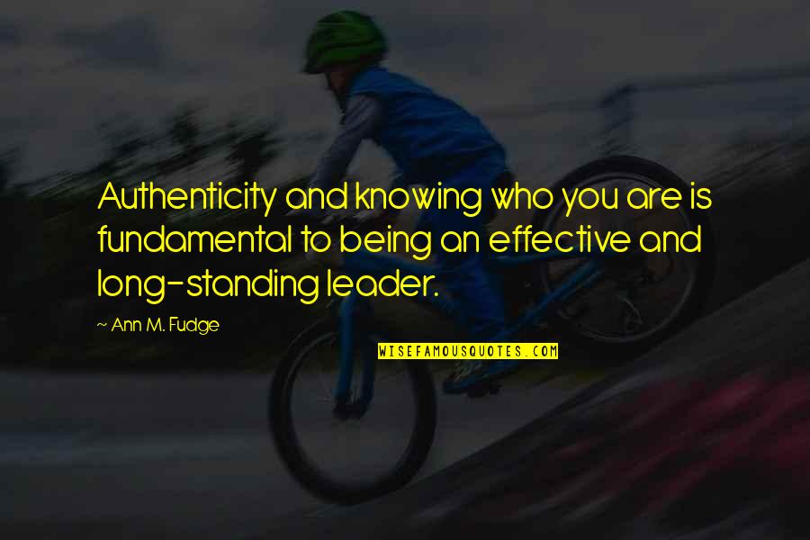 Making Learning Fun Quotes By Ann M. Fudge: Authenticity and knowing who you are is fundamental