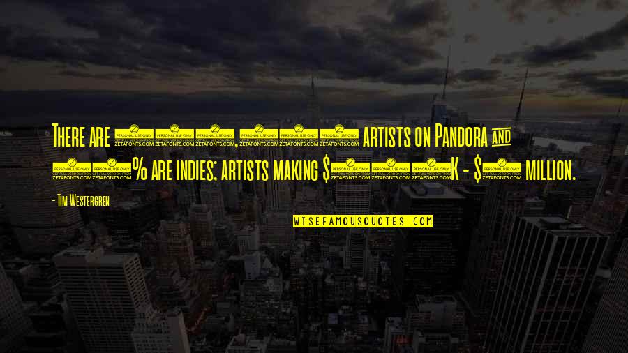 Making Millions Quotes By Tim Westergren: There are 100,000 artists on Pandora & 70%