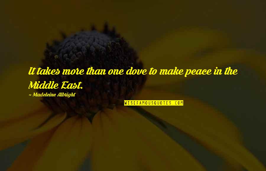 Making Peace Quotes By Madeleine Albright: It takes more than one dove to make
