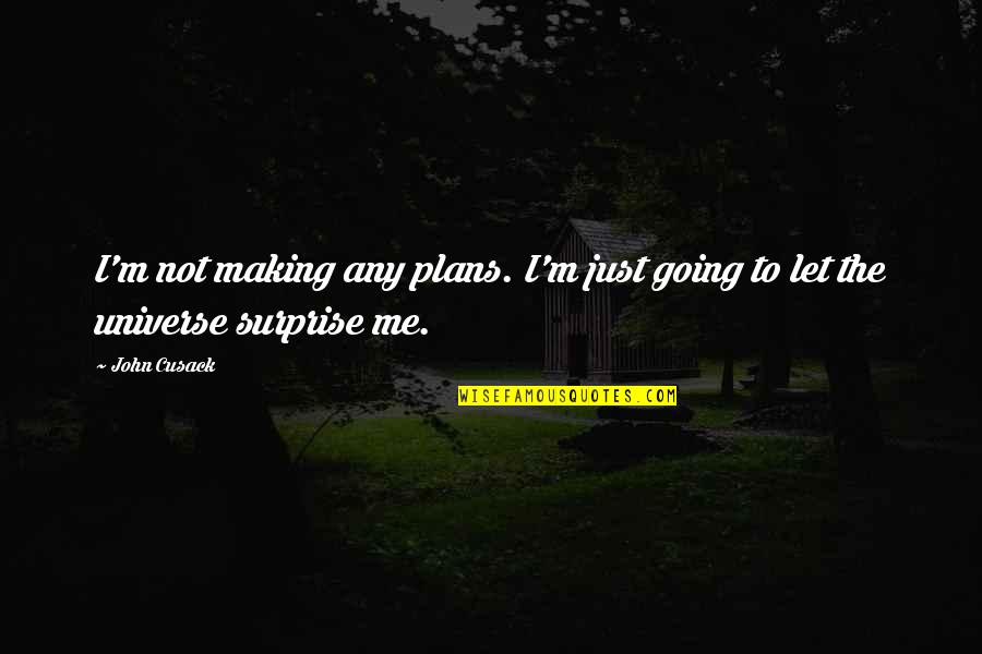 Making Plans Quotes By John Cusack: I'm not making any plans. I'm just going
