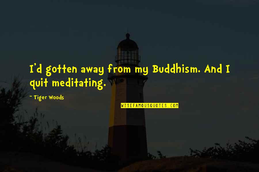 Making Something Out Of Nothing Quotes By Tiger Woods: I'd gotten away from my Buddhism. And I