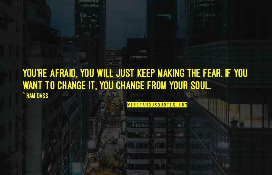 Making The Change Quotes By Ram Dass: You're afraid, you will just keep making the