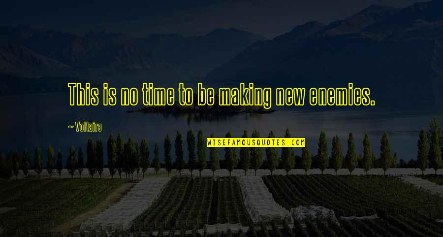 Making The Most Of Our Time Quotes By Voltaire: This is no time to be making new