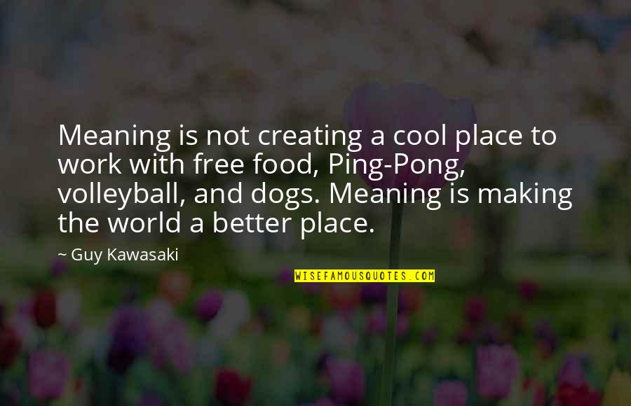 Making The World A Better Place Quotes By Guy Kawasaki: Meaning is not creating a cool place to