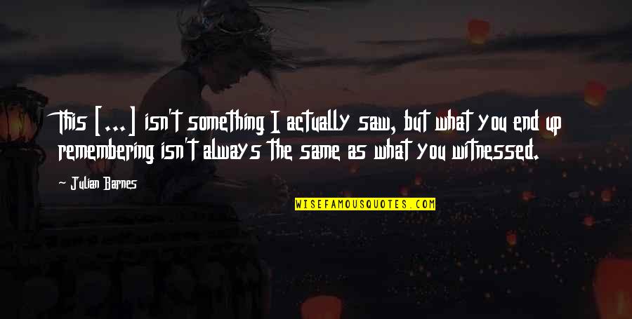 Making Wishes Come True Quotes By Julian Barnes: This [...] isn't something I actually saw, but