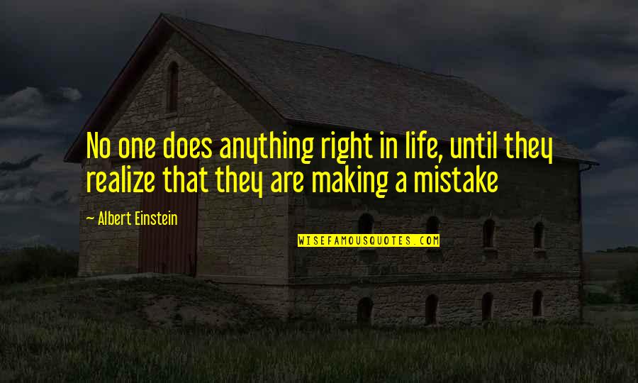 Making You Realize Quotes By Albert Einstein: No one does anything right in life, until