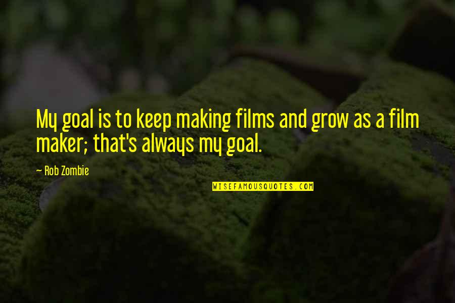 Making Your Goal Quotes By Rob Zombie: My goal is to keep making films and