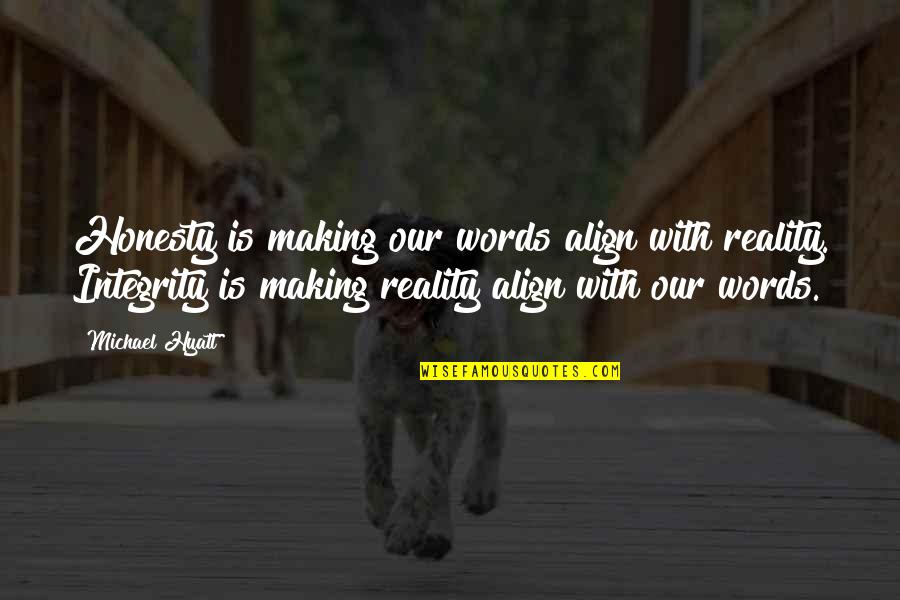 Making Your Own Reality Quotes By Michael Hyatt: Honesty is making our words align with reality.