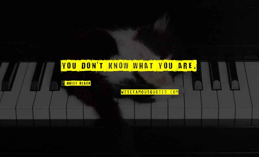 Makishima Shogo Quotes By Holly Black: You don't know what you are. Makishima Shogo Quotes By Holly Black: You don't know what you are.