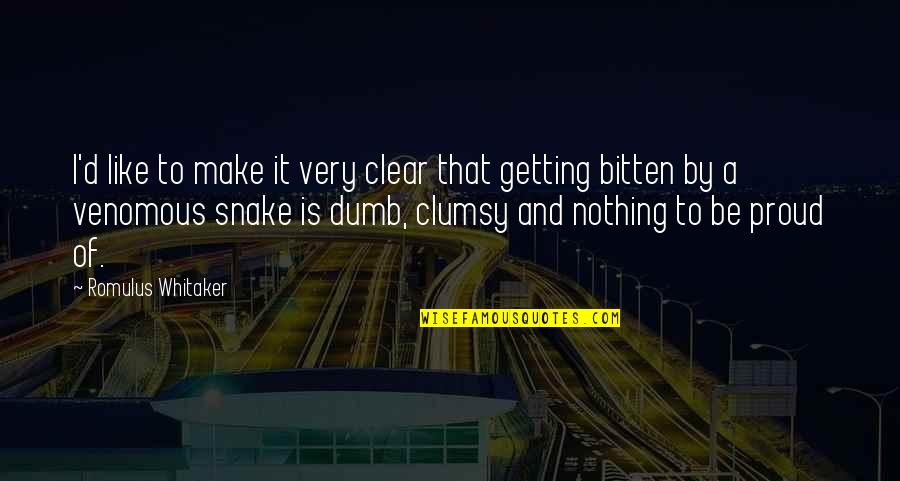 Makomo Demon Quotes By Romulus Whitaker: I'd like to make it very clear that Makomo Demon Quotes By Romulus Whitaker: I'd like to make it very clear that