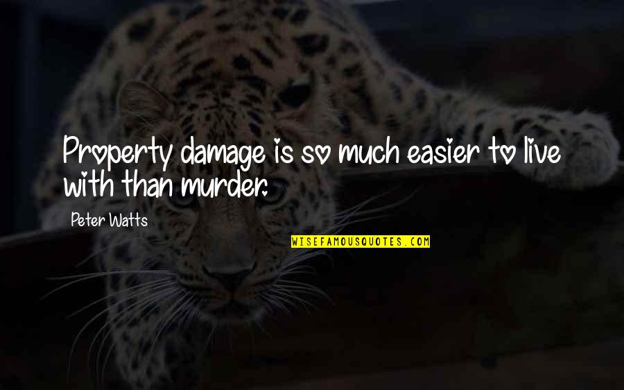 Makro Stores Quotes By Peter Watts: Property damage is so much easier to live