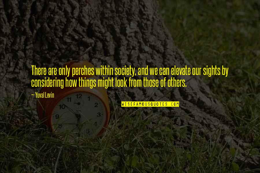Malabo Ang Mata Quotes By Yuval Levin: There are only perches within society, and we Malabo Ang Mata Quotes By Yuval Levin: There are only perches within society, and we