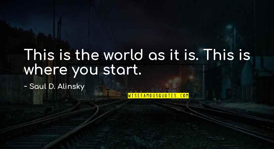 Malabong Usapan Quotes By Saul D. Alinsky: This is the world as it is. This