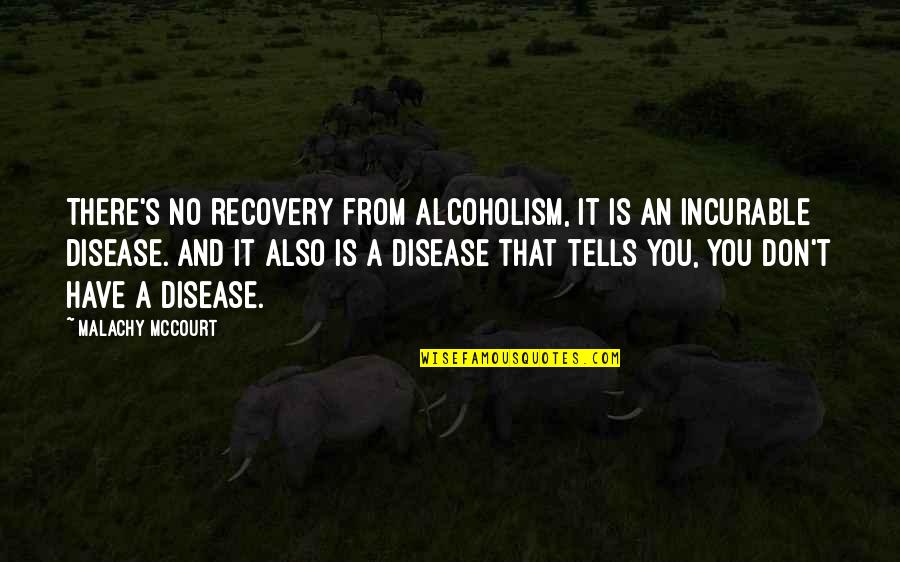 Malachy Quotes By Malachy McCourt: There's no recovery from alcoholism, it is an