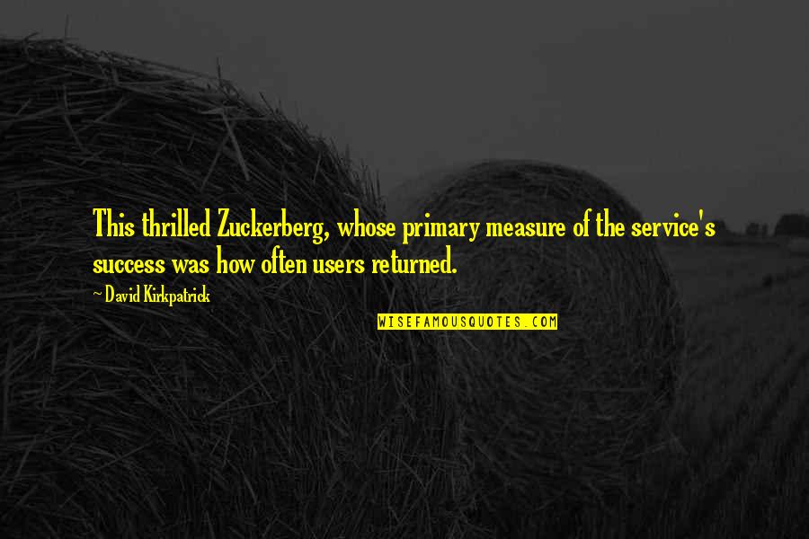Malakeh Gadayan Quotes By David Kirkpatrick: This thrilled Zuckerberg, whose primary measure of the