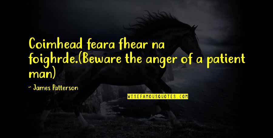 Malakeh Zahedi Quotes By James Patterson: Coimhead feara fhear na foighrde.(Beware the anger of Malakeh Zahedi Quotes By James Patterson: Coimhead feara fhear na foighrde.(Beware the anger of
