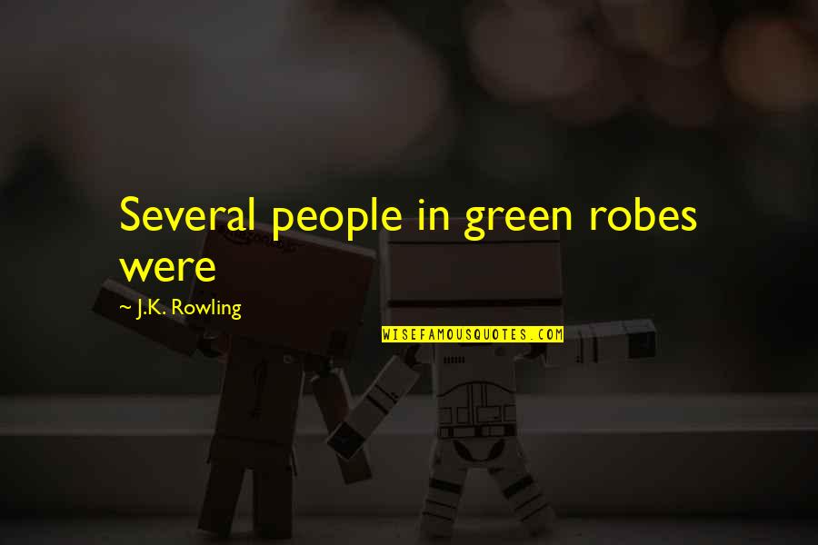 Malaking Ulo Quotes By J.K. Rowling: Several people in green robes were
