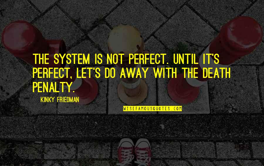 Malandi Problems Quotes By Kinky Friedman: The system is not perfect. Until it's perfect,