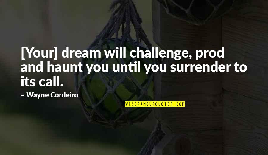 Malavita 2013 Quotes By Wayne Cordeiro: [Your] dream will challenge, prod and haunt you