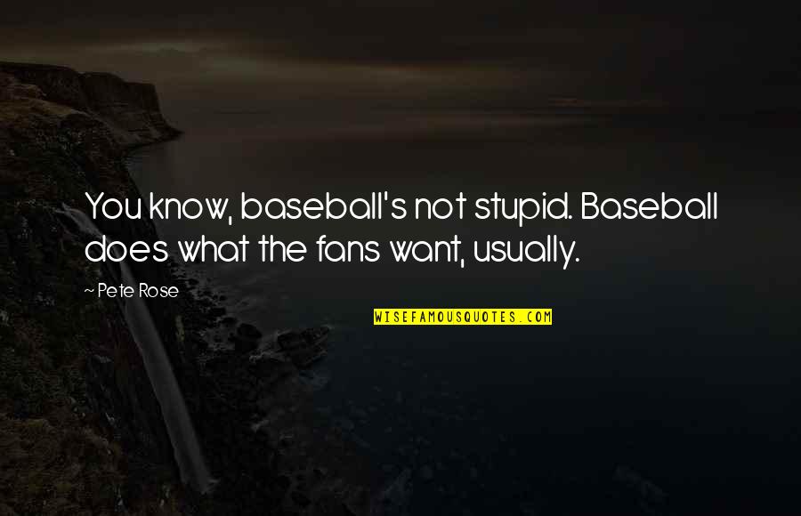 Malaxage Du Quotes By Pete Rose: You know, baseball's not stupid. Baseball does what