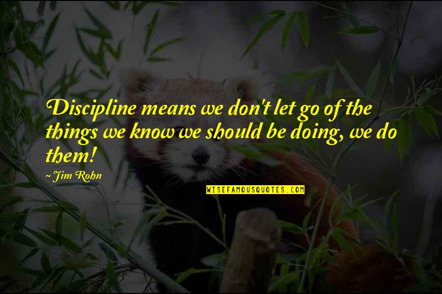 Malbranchea Quotes By Jim Rohn: Discipline means we don't let go of the