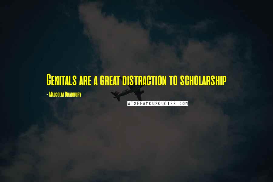 Malcolm Bradbury quotes: Genitals are a great distraction to scholarship