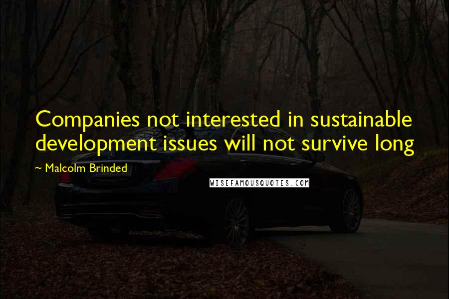 Malcolm Brinded quotes: Companies not interested in sustainable development issues will not survive long