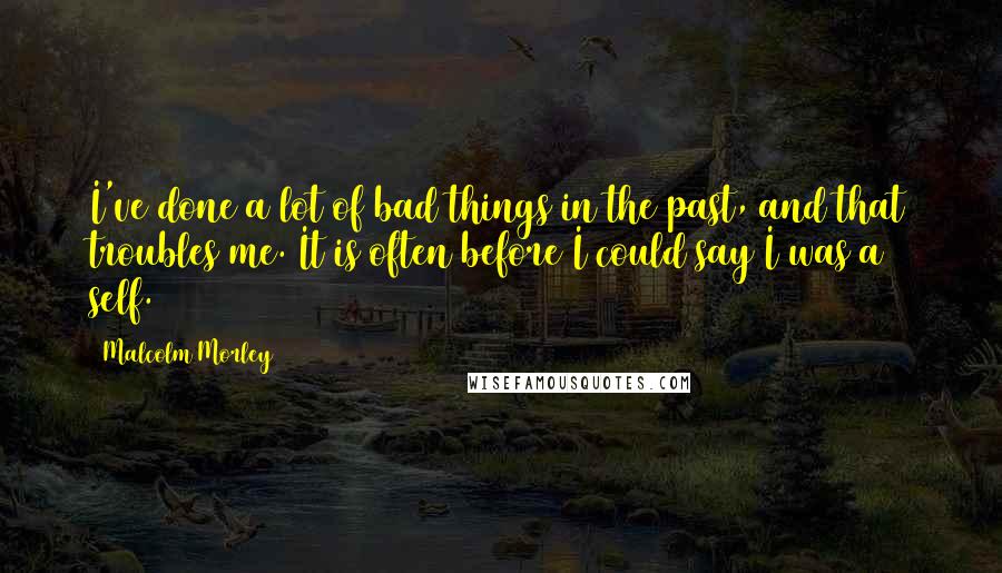 Malcolm Morley quotes: I've done a lot of bad things in the past, and that troubles me. It is often before I could say I was a self.