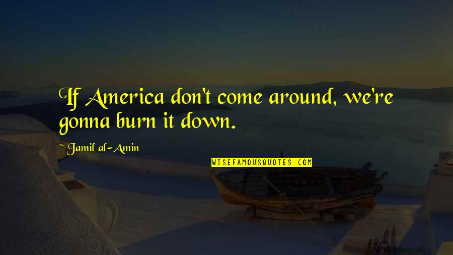 Maldharis Quotes By Jamil Al-Amin: If America don't come around, we're gonna burn Maldharis Quotes By Jamil Al-Amin: If America don't come around, we're gonna burn
