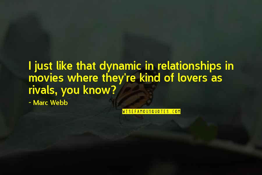 Malditos Bastardos Quotes By Marc Webb: I just like that dynamic in relationships in Malditos Bastardos Quotes By Marc Webb: I just like that dynamic in relationships in