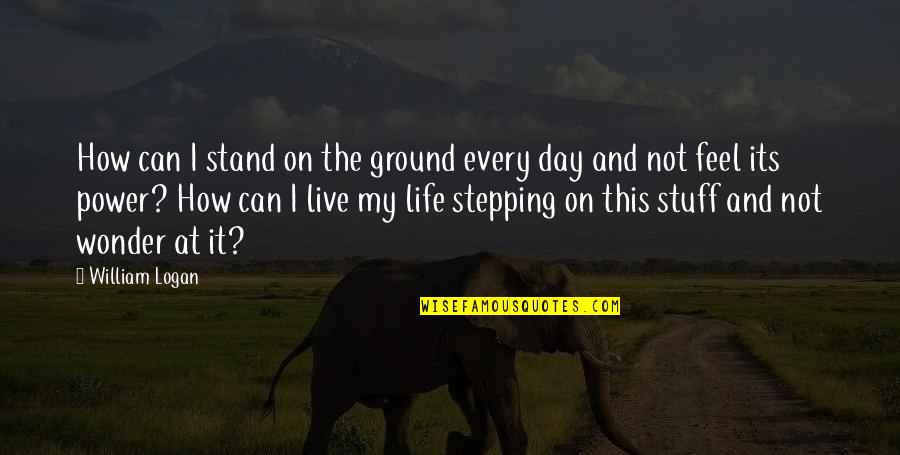 Maldynado Quotes By William Logan: How can I stand on the ground every
