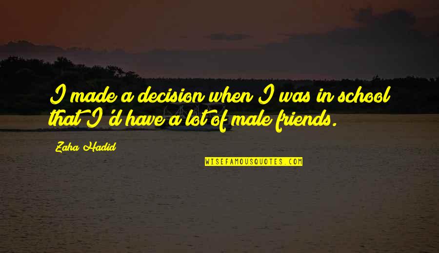 Male Best Friends Quotes By Zaha Hadid: I made a decision when I was in