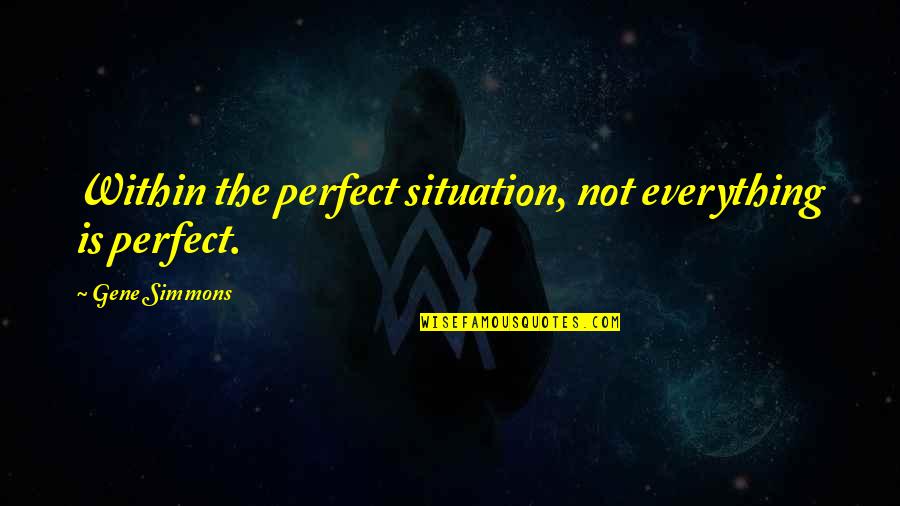Male Dominance In Society Quote Quotes By Gene Simmons: Within the perfect situation, not everything is perfect.