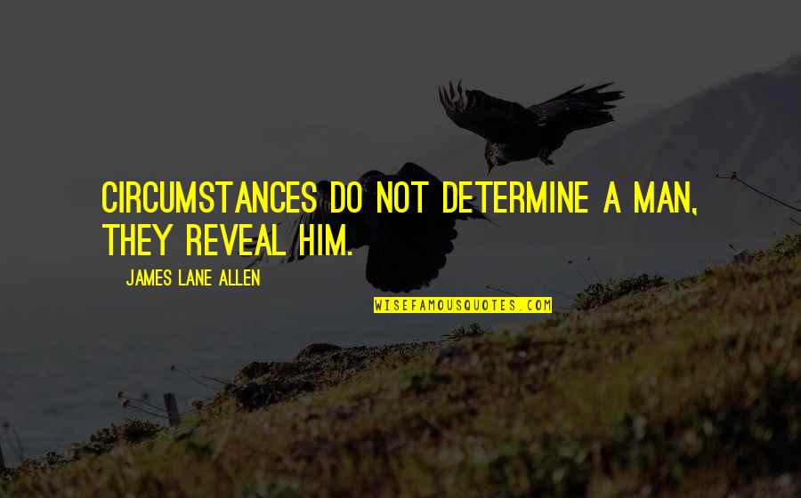 Male Dominating Quotes By James Lane Allen: Circumstances do not determine a man, they reveal