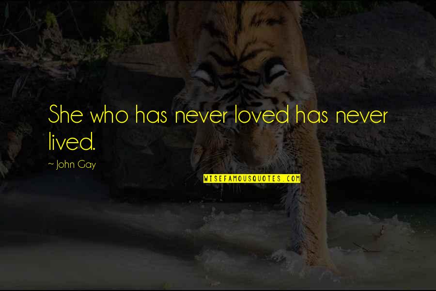 Maleeva Gothic Armor Quotes By John Gay: She who has never loved has never lived. Maleeva Gothic Armor Quotes By John Gay: She who has never loved has never lived.