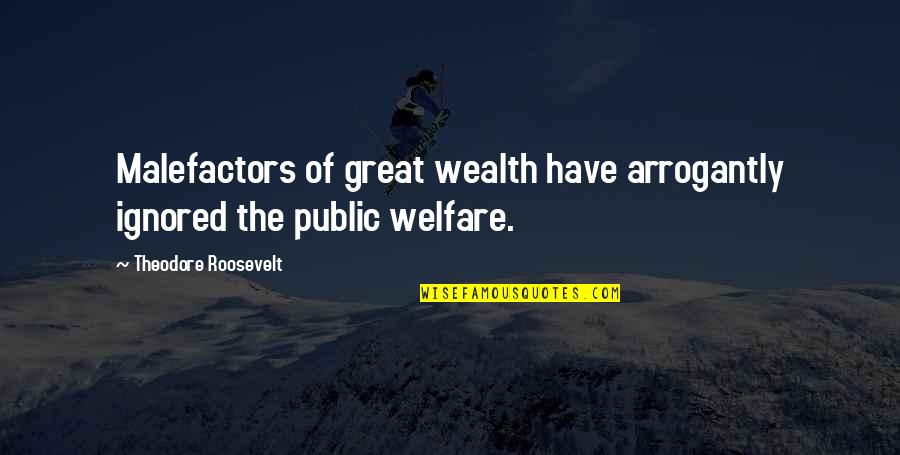 Malefactors Quotes By Theodore Roosevelt: Malefactors of great wealth have arrogantly ignored the