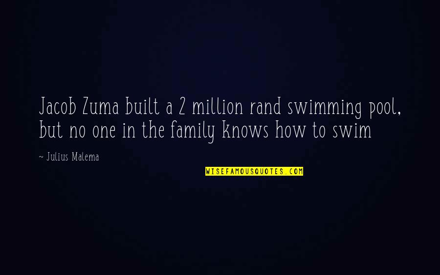 Malema Best Quotes By Julius Malema: Jacob Zuma built a 2 million rand swimming
