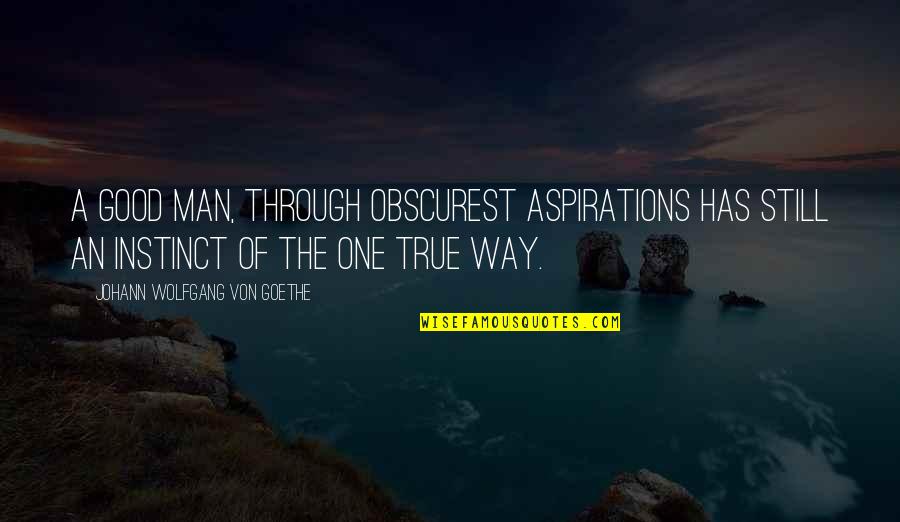 Malene Wines Quotes By Johann Wolfgang Von Goethe: A good man, through obscurest aspirations Has still